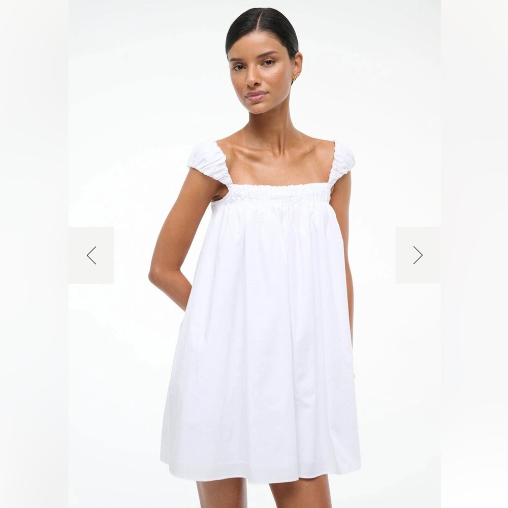 STAUD Beau White Mini Dress NWT